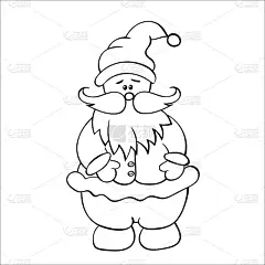 Cute Santa Claus character. Hand drawn Christmas s