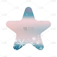 形状梯度星在蓝色与雪花。美丽的元素背景，明信片，折扣，你的文字或任何冬季设计。矢量插图的社会媒体，故