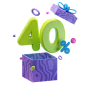  Unboxing 40 Percentage Discount  3D Icon download in PNG, OBJ or Blend format : Download the perfect Unboxing 40 Percentage Discount  3D Icon. Available in PNG, BLEND and GLTF file formats, only at IconScout.