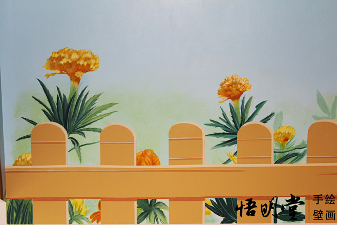 手绘墙壁画自己画手绘保洁休息室墙面彩绘室内墙画手绘壁画手绘院墙