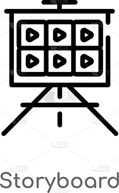 outline storyboard icon isolated black simple