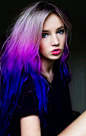blonde purple blue ombre hair