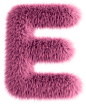 Pink 3D Fluffy Letter E