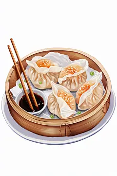 美味手绘传统美食水彩插画