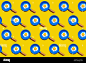 Pattern of rows of fried eggs on blue pans against yellow background Stock Photo - Alamy : Download this stock image: Pattern of rows of fried eggs on blue pans against yellow background - 2C44KKC from Alamy's library of millions of high resolution stock 
