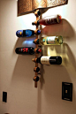 创意酒瓶架，很装饰墙哦~