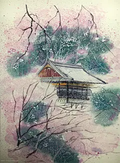 〔 古风水彩插画 〕作者' 鱼俞木 °