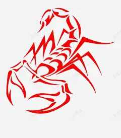 卡通手绘红色的蝎子图标 平面电商 创意素材