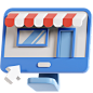 Online Store 3D Illustration