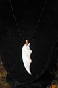 SOLD   Hand Crafted Carved Bone Wing Necklace dragon by JackeesCreations, $30.00: 