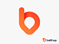 b + pin + track logo concept for all-in-one ride hailing app