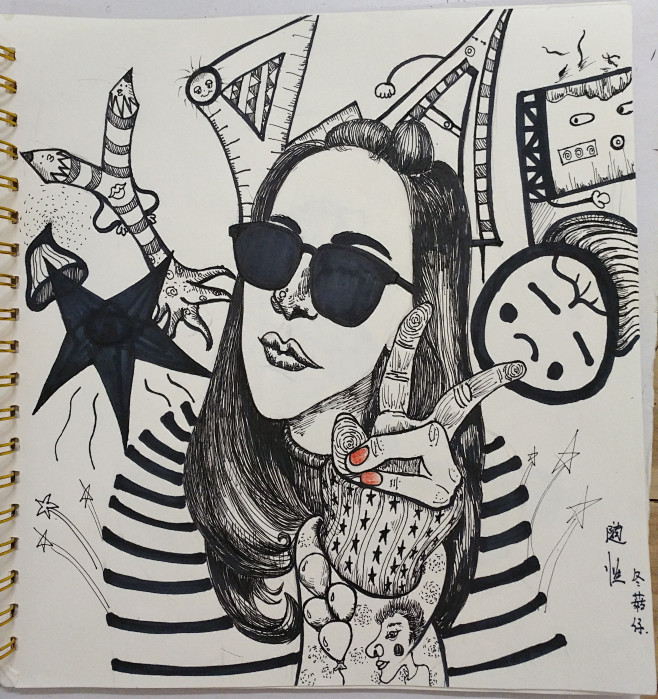 纯属的大胆画
