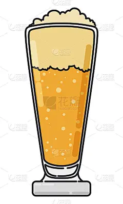 比尔森瓶内泡沫啤酒的平面设计