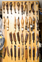 Real leather tools used by the best craftsmen to create Chanel leather