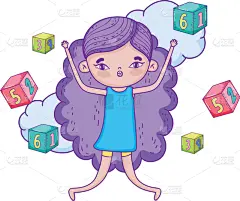 女孩,积木,玩具,可爱的,创造力,季节,太空,图像,度假,教育