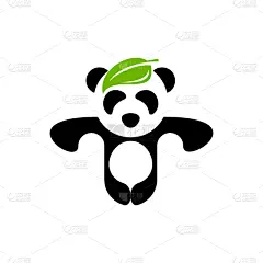 品牌名称,叶子,熊猫,可爱的,野生动物,哺乳纲,动物,儿童,设计