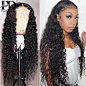 US $49.99 60% OFF|28 30 Inch Ombre Colored 13x4 Curly Lace Front Human Hair Wigs Deep Wave Frontal Wig Pre plucked For Black Women Remy Water Wave|Human Hair Lace Wigs|   - AliExpress : Smarter Shopping, Better Living!  Aliexpress.com