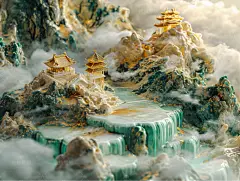 金镶玉山河风景壁纸背景17