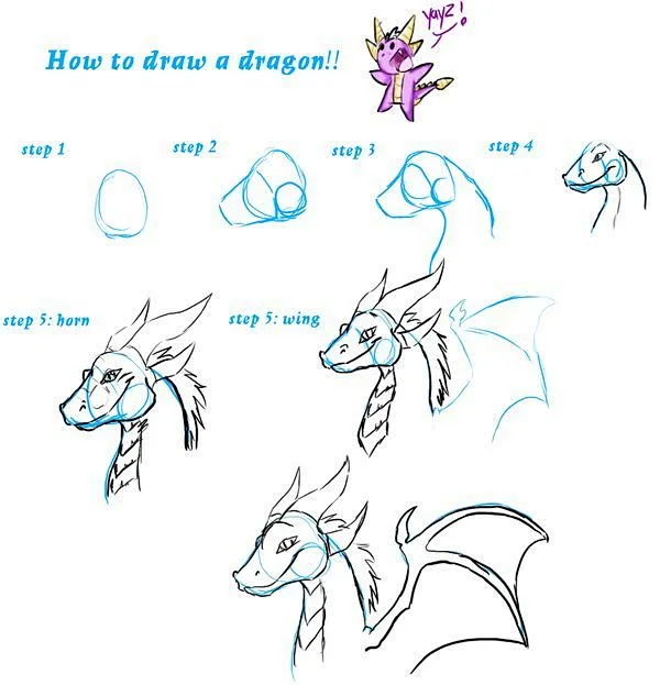 龙，dragon，教程，龙绘画教程，西方龙，帅气，霸气，酷-花瓣网