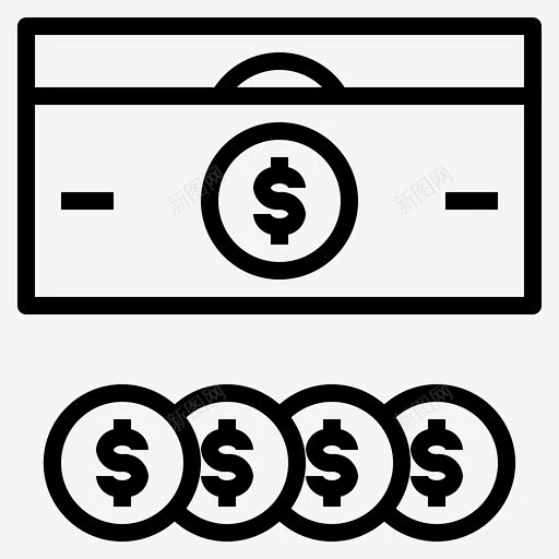 现金钞票基金图标 设计图片 免费下载 页面网页 平面电商 创意素材图片_白银素材图片素材-花瓣网