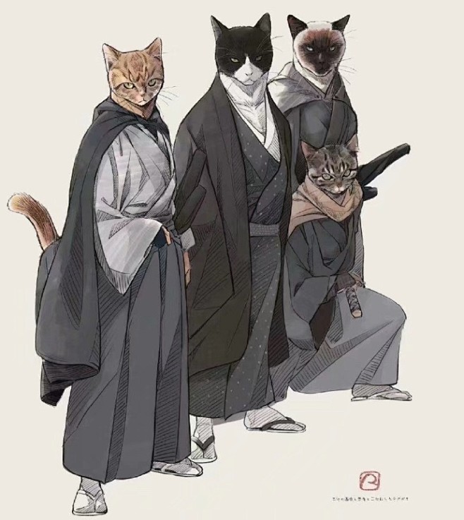 猫咪拟人漫画武士猫这小眼神好帅啊啊啊二次元漫画twijuunigou