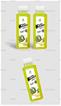 原创清晰简约绿色猕猴桃汁果汁标贴设计