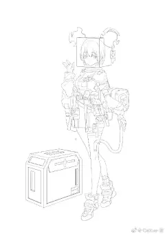 #画画# #人设# 发一波自己的线稿，如果有喜欢的小天使可以帮忙转发关注 感谢大家 小透明想要关注  ​​​​