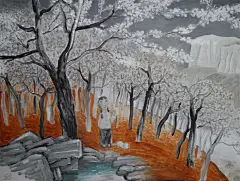 刘阳人物油画《梨花开》2019年