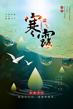大气寒露节气宣传海报 (39)