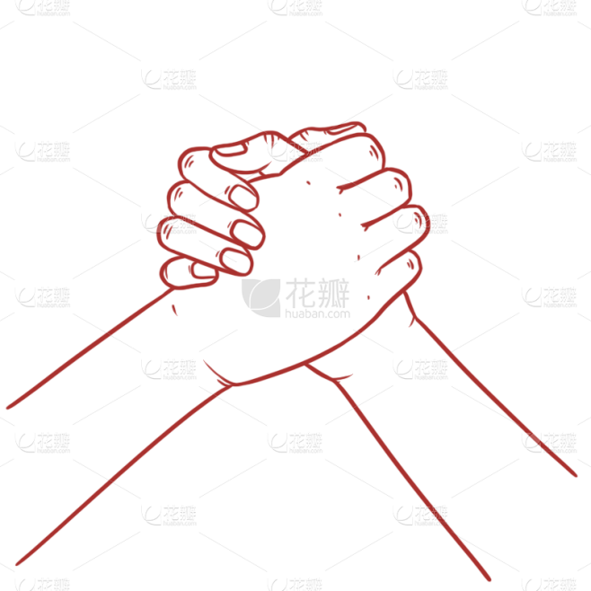 手绘-公益爱心元素-握手