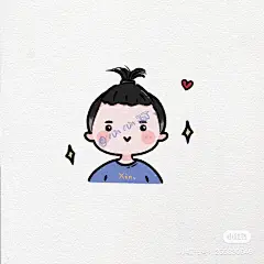 Q版情侣头像手绘简笔画可爱风头像