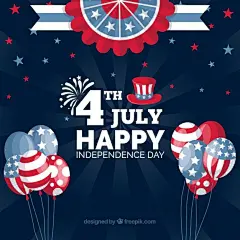Free Vector | Independence day of 4th of july background in flat style