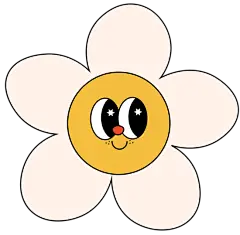 Retro Happy Flower Sticker