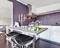 Trendy kitchen photo in Other with flat-panel cabinets and white cabinets