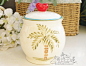 外贸手绘陶瓷 清爽风格储物罐 调料罐 沙滩椰子树
