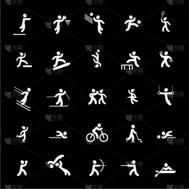 体育图标设置。白色.