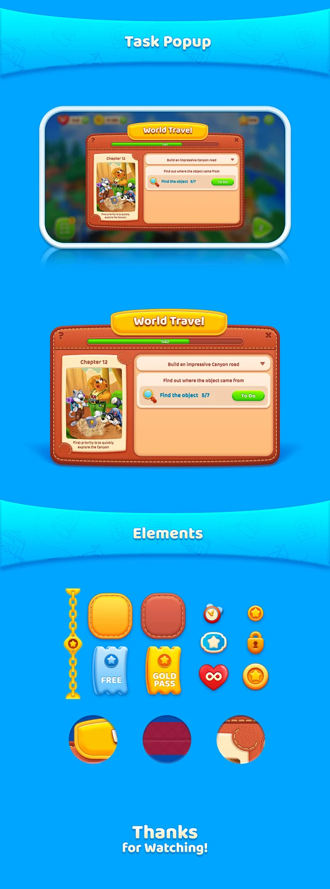 2D casual game Digital Art Game Art game design Popup UI user interface ...