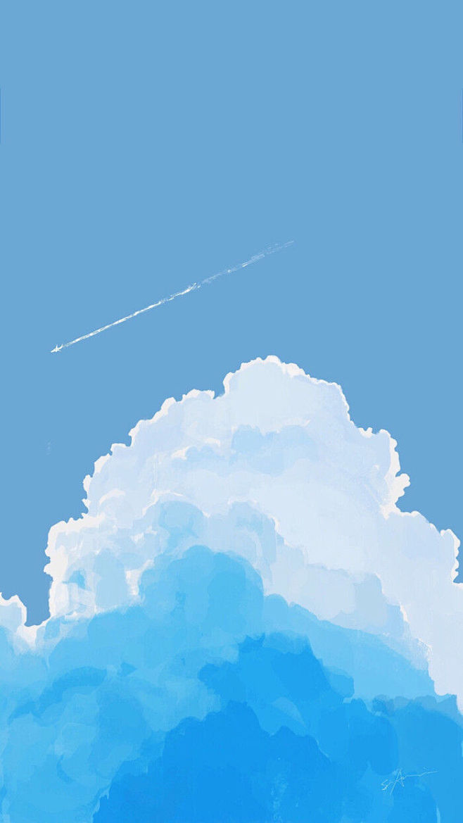 云   插画  背景  壁纸  蓝色