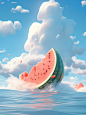 乘风破浪的西瓜们……☁水果味的夏天，西瓜管够！
