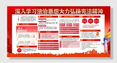 弘扬宪法精神建设法治中国宣传展板
