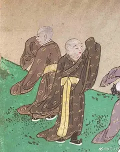 明代僧人，戴毗卢冠、腰系大带