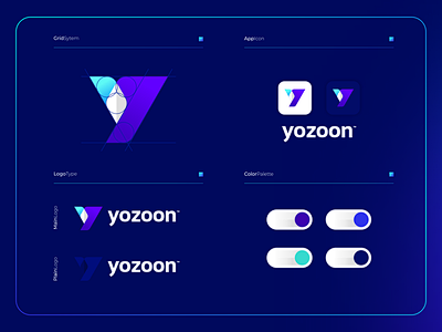 优中 | 标志组合品牌 web ux ui 现代标志插图图标设计彩色应用程序应用程序 y 字母 yletter ylogo