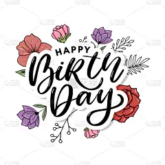 生日快乐毛笔手写体。复古定制排版。原创手工设计。书法的短语。原始绘制矢量插图。