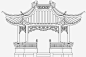 中式凉亭图宝宝 https://bao16.com 亭子 古建 中国风 古代建筑 线条 创意凉亭