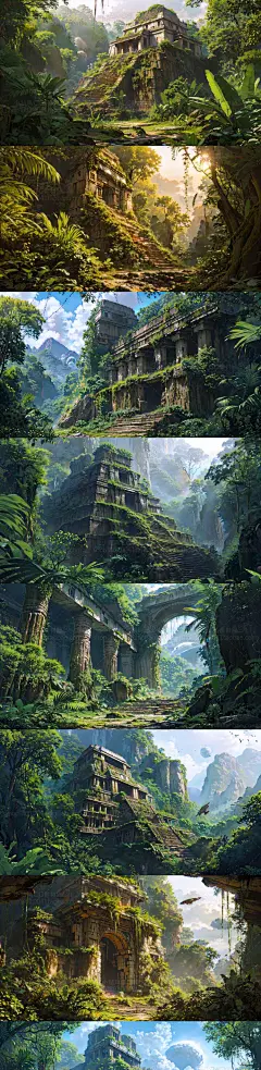 AI玛雅遗迹古代场景设定素材 影视游戏场景概念设计 背景插画临摹-淘宝网-花瓣网
