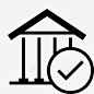 银行支票标记勾号已售图标 黄金 icon 标识 标志 UI图标 设计图片 免费下载 页面网页 平面电商 创意素材