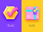 Two task icons by Taro Huang on Dribbble