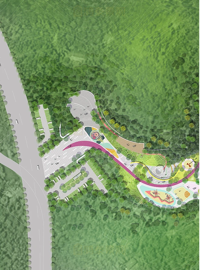 2022ps森系山体公园彩平公园景观彩平PS素材现代公园彩平psd素材-花瓣网