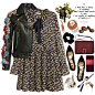 #personalstyle #feminine #beoriginal #floralprint #dress #leatherjacket #laceup #classy #chic