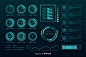 Futuristic holographic infographic element collection Free Vector